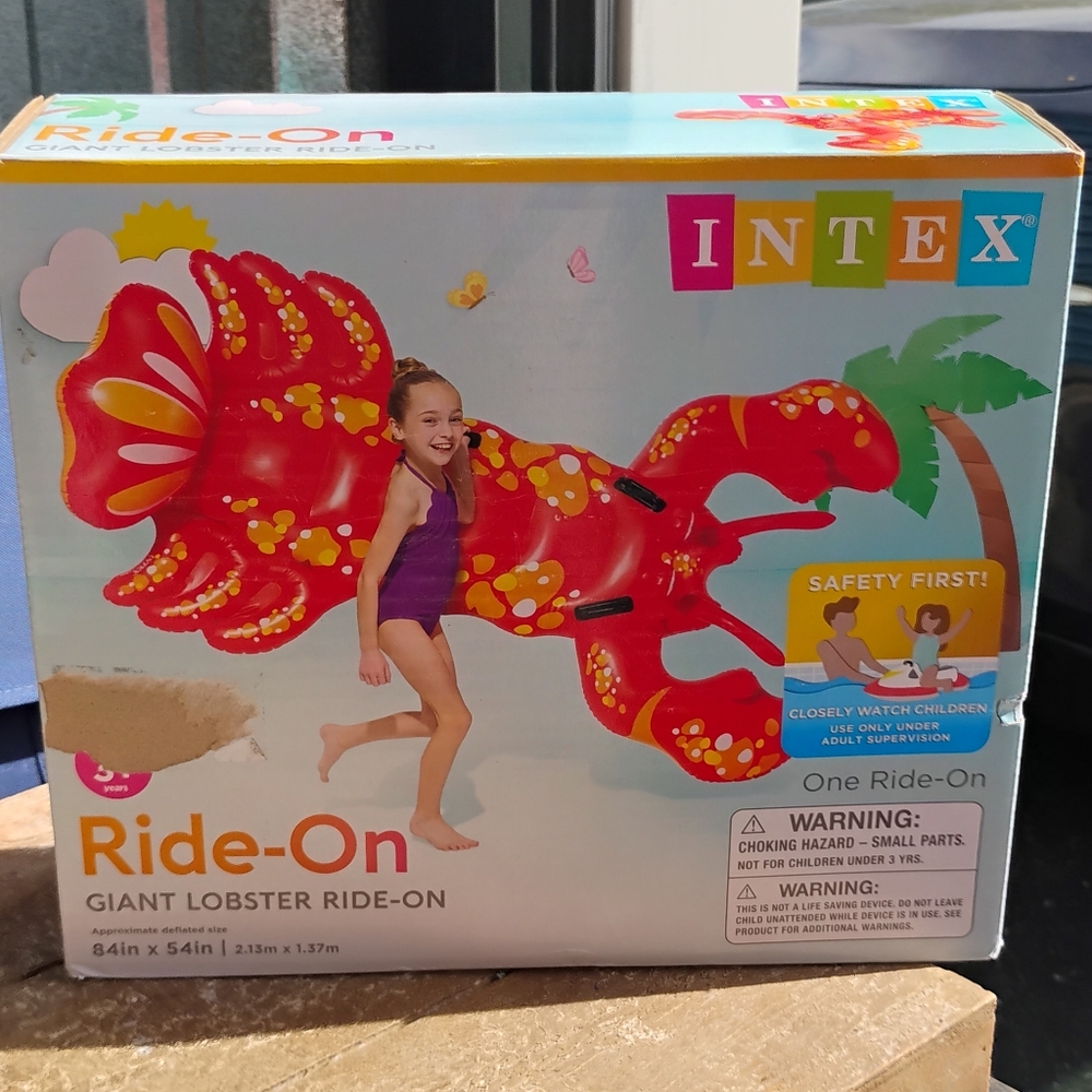 Intex Red Giant Lobster Pool Ride-On Summer Fun Family Time Pool Party